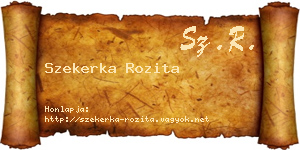 Szekerka Rozita névjegykártya